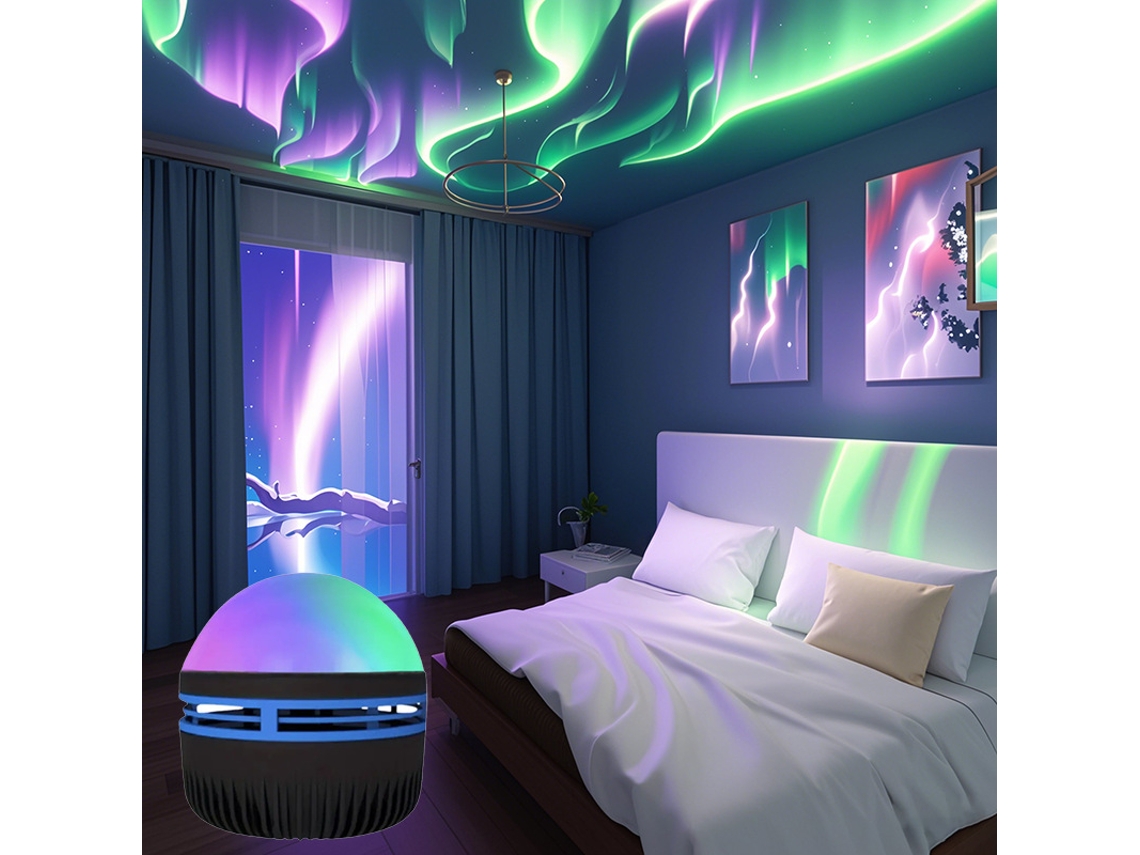 Luminária Noturna Led Aurora 5v | Projetor De Boreal Alimentado Por Usb, Lâmpada Ambiente Para Quarto Aquaforge