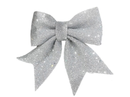 Rebe adornos de Lazo Grande com Brilho para Árvore de Natal Decoração de Presente 2/10pcs 2 Unidades Plata