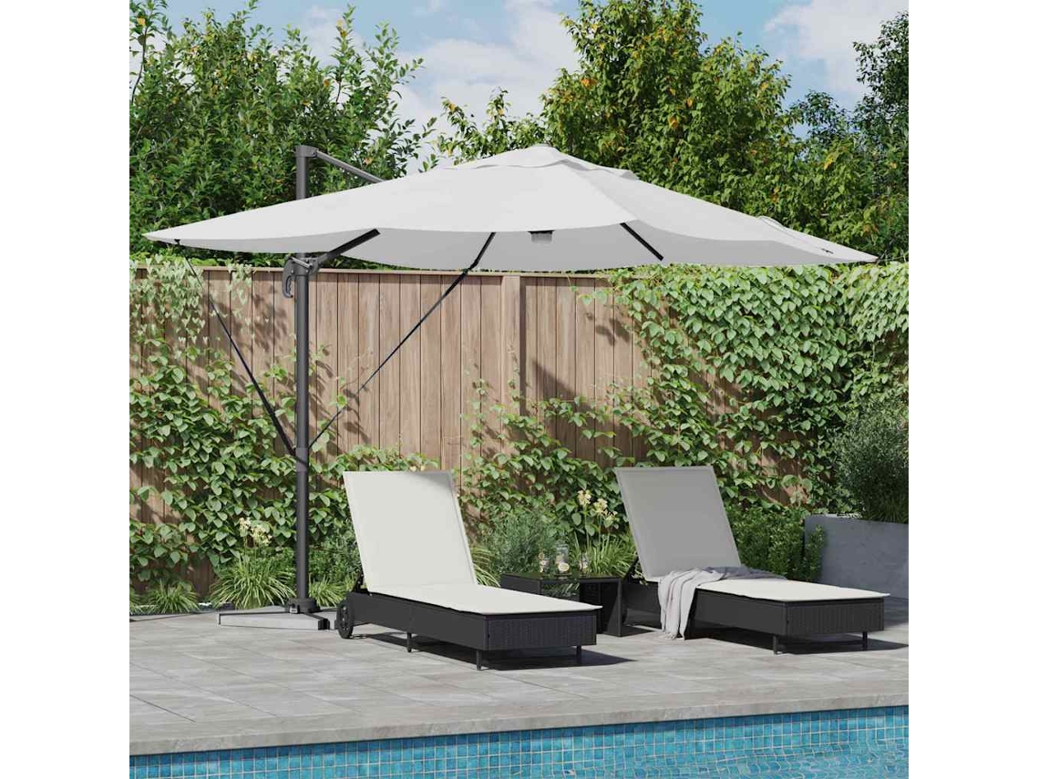 Vidaxl Guarda-sol Areia 351 X 250 X 253 Cm Poliéster E Alumínio