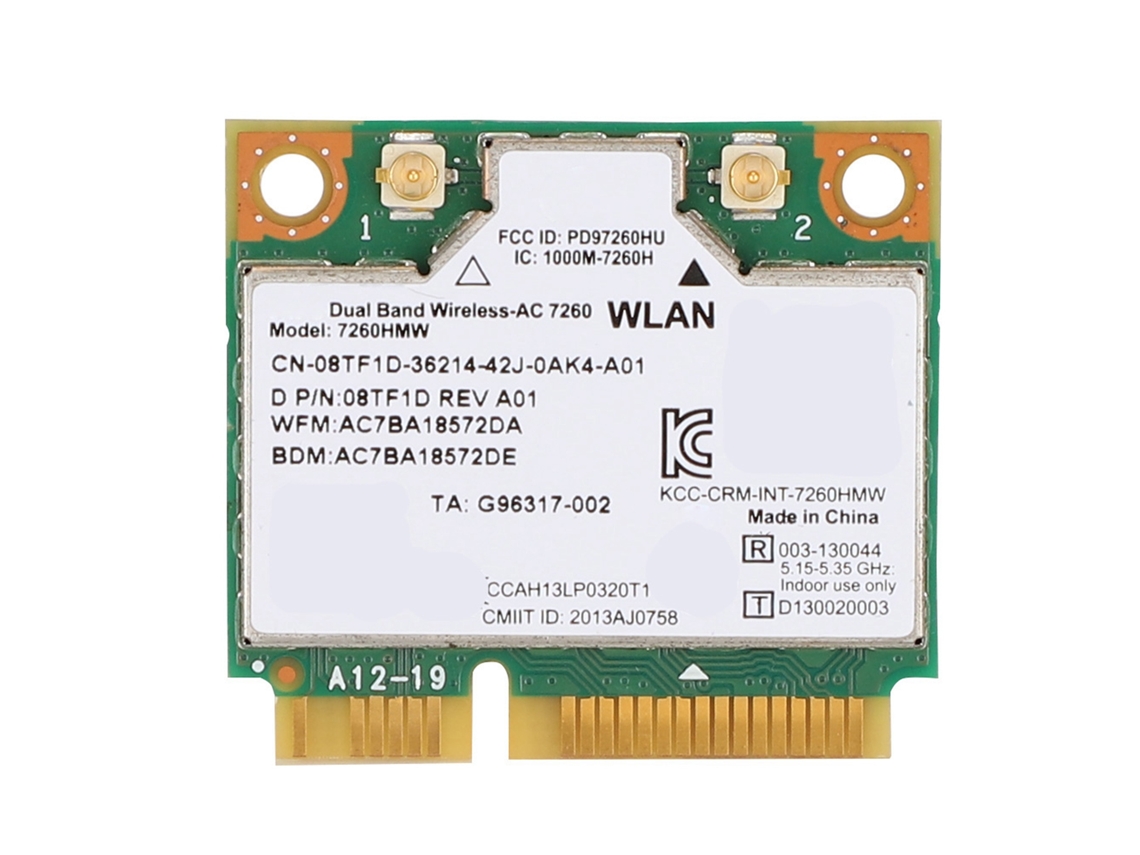 2026zentro-placa De Rede Intel Wireless-ac 7260 Com Bluetooth 4.0 Mini Pci-e Para Laptop