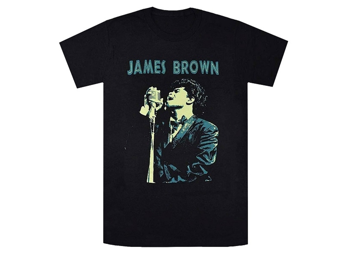 James Brown Holding Mic T-shirt Unisex Adults Size:m