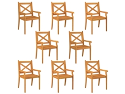 Maison Exclusive - Cadeiras De Jantar Para Exterior 8 Pcs Acácia Maciça