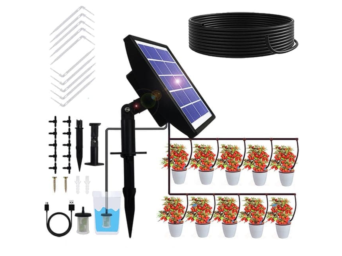 Temporizador Rega Automático Solar Antivazamento 15m Jardim Estufa Horta
