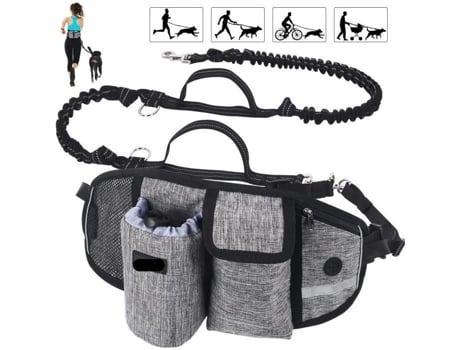 Trela para 1 Cachorro Mãos Livres Hidratação Absorção de Choque Confortável Bolsa de Telefone... Ideal para Canicross Corrida RLBSL