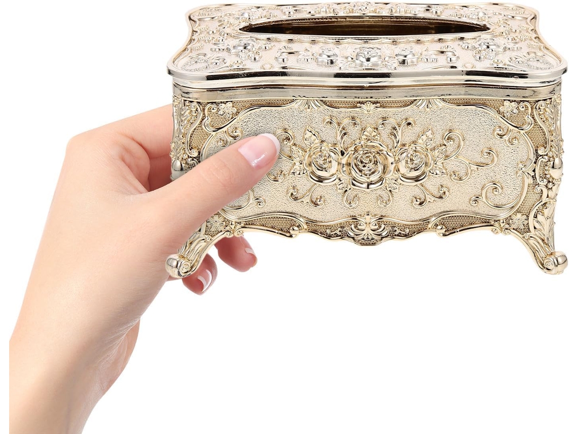 Caixa De Lenços De Papel Yarnow Em Acrílico Dourado Europeu, Organizador Elegante E Dispensador Fácil De Usar Para