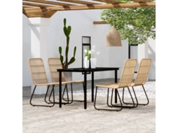 Vidaxl 5 Pcs Conjunto De Jantar Para Jardim Cor De Carvalho