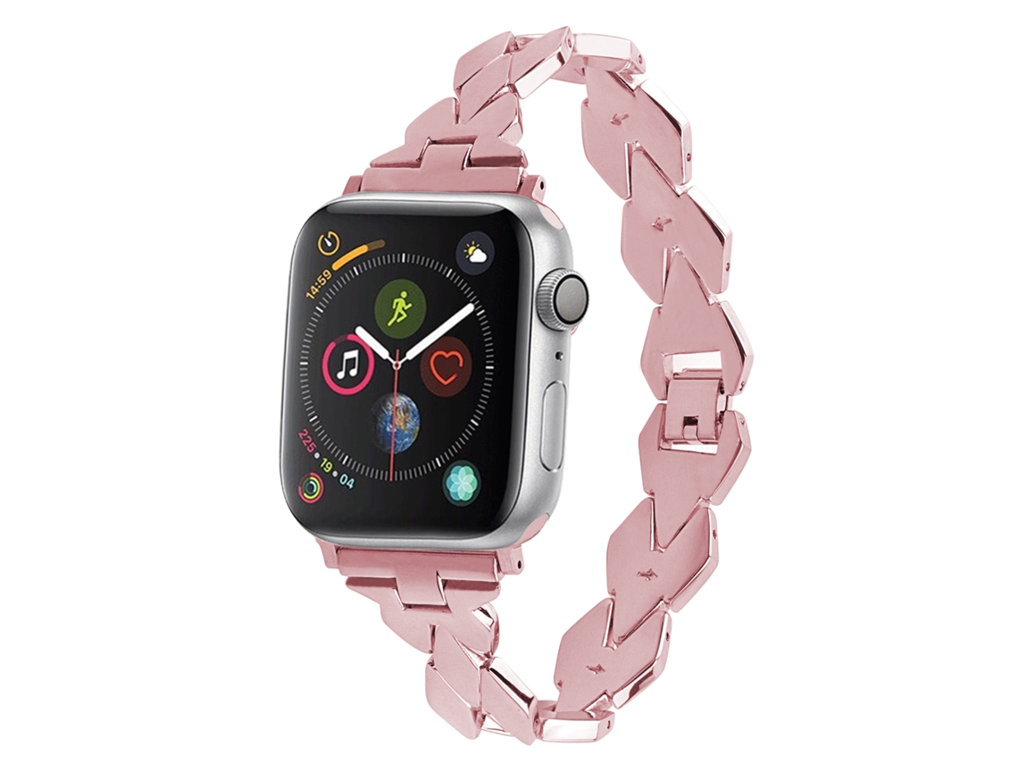 Pulseira Universal De Aço Inoxidável Para Relógios De 22 Mm. Sistema De Liberação Rápida Para Fácil Troca. 17x1x0,3cm. Cor Ouro Rosa Dam