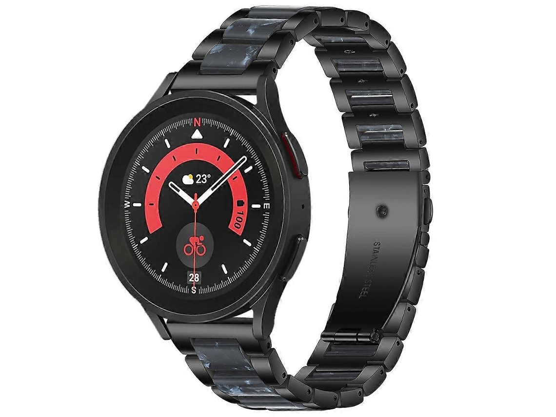 Pulseira De Metal Resinado Intercalada Para Galaxy Watch 5 Pro 45mm