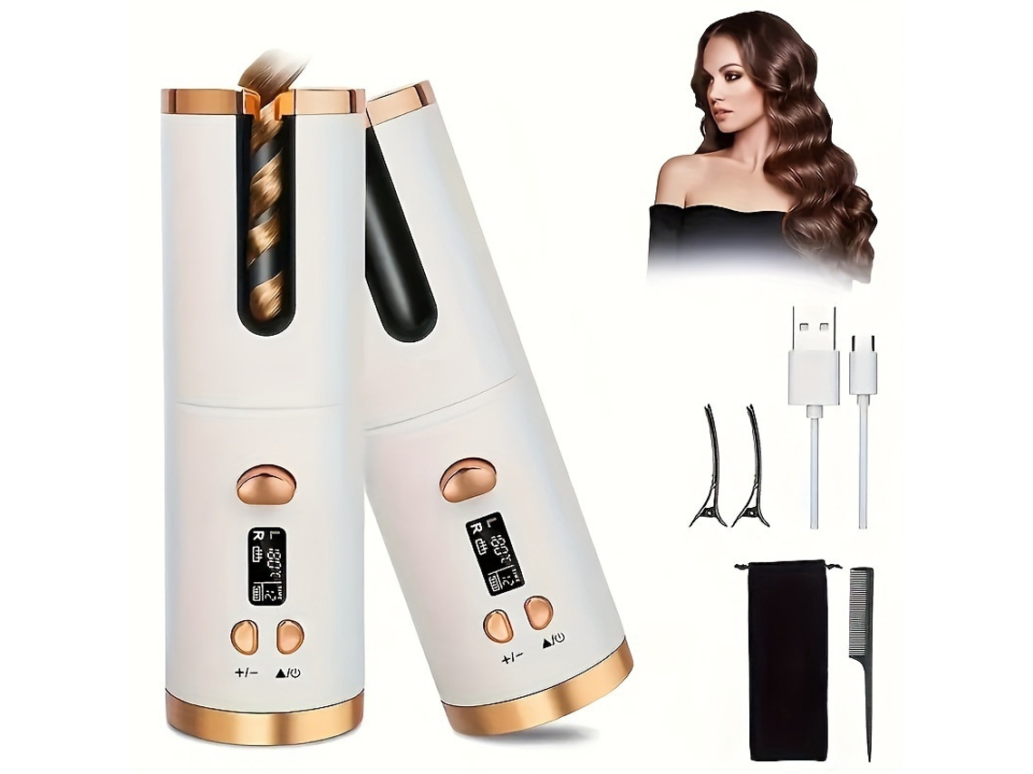 Modelador De Cabelo Rotativo Automático Com Carregamento Usb Cuich (150 200℃ Branco)