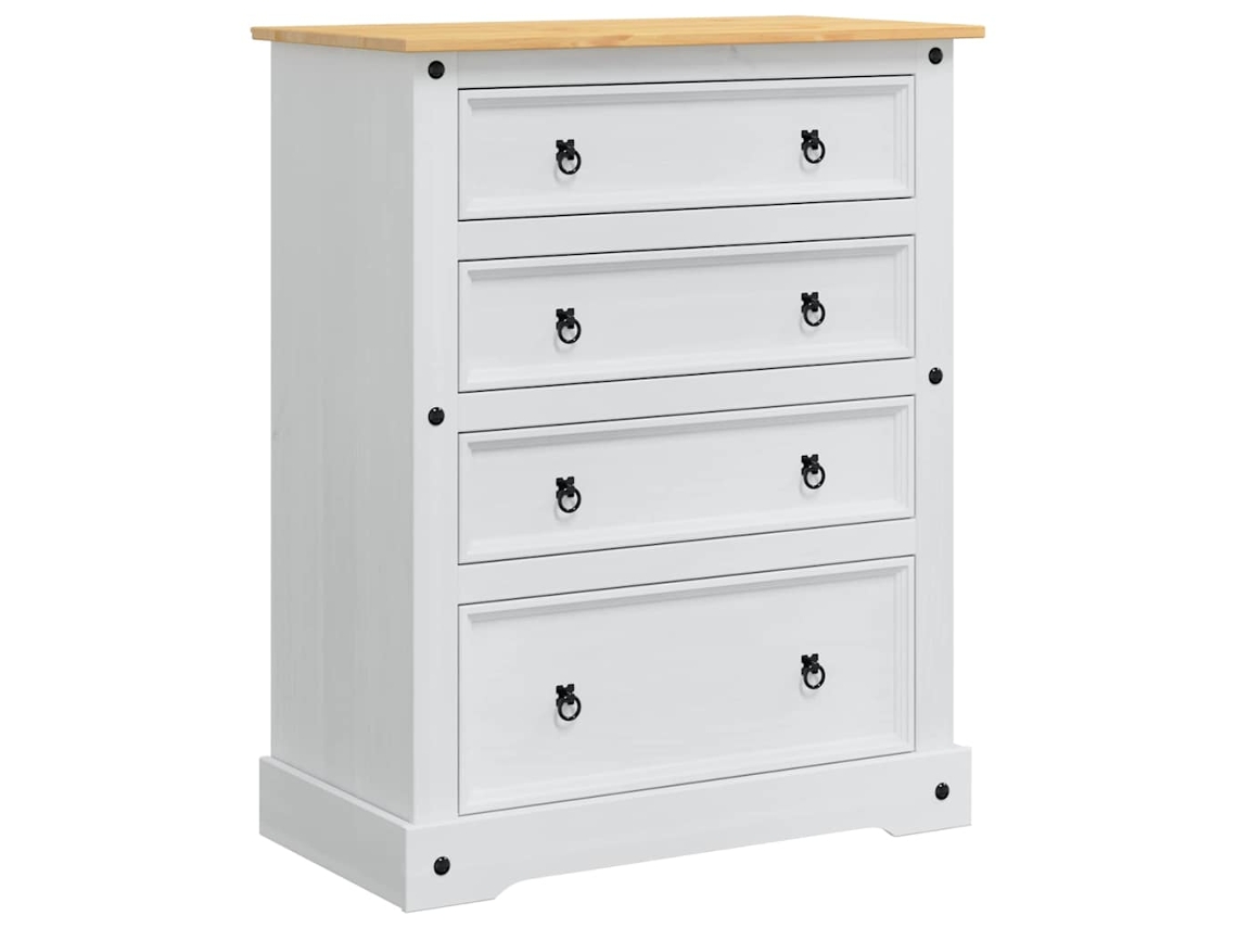 Baús de Armazenamento com Gaveta Corona Branco 92 X 48 X 114 Cm VIDAXL