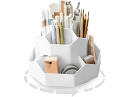 Porta, Canetas Giratório, Organizador de Mesa, Suporte para Canetas com 9 Compartimentos, Capacidade Ampliada, Rotação de 360° BRILVIBERA