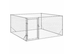 Vidaxl Canil Ao Ar Livre Com Porta 2x2x1 M Aço Galvanizado