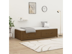 Sofá cama 90x200 cm madera maciza de pino marrón miel