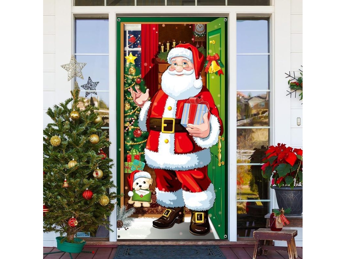 pano de Porta de Natal com Papai Noel | S/MARCA