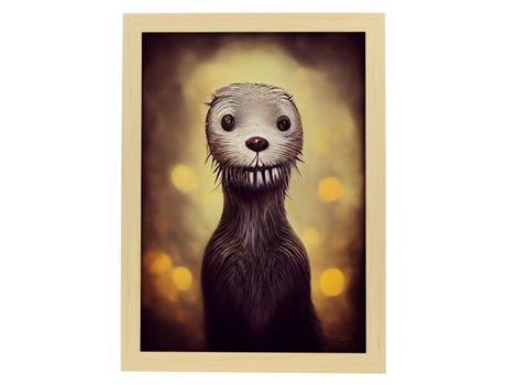 NACNIC Energia Lamina Otter T Burton Ilustrações E Pôsteres De Animais Inspirados Na Arte Gótica E Sombria De Burton Estrutura De Madeira A4