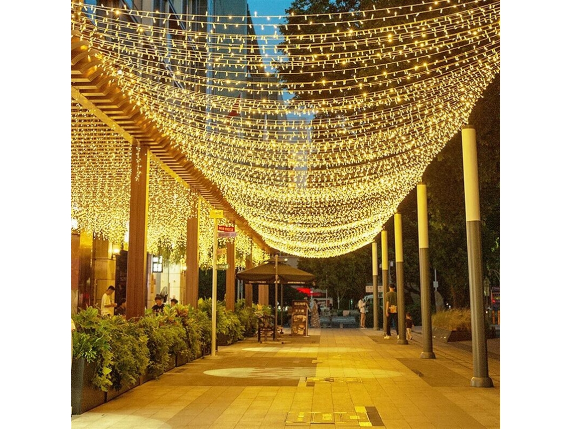 Guirlanda De Luz Led 1000 Lâmpadas 100m Para Carnaval Casamento Exterior Jardim Interior Iluminação Btforus (branco Quente)