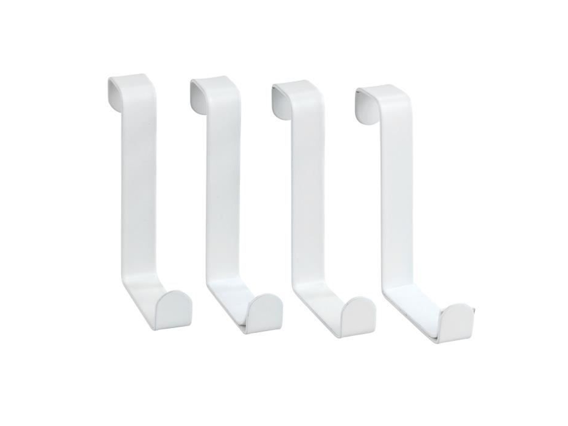 Pacote de 2x 4 ganchos para toalhas de porta Celano - Branco