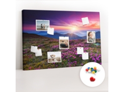 Painel De Cortiça Para Parede Flores Ao Amanhecer Para O Corredor Espelharte (120x80 Cm)