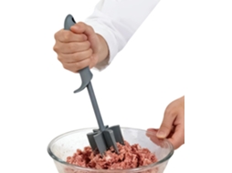 Amassador De Carne - Moedor Hambúrguer 28x5,8cm, Cabo Antiderrapante,