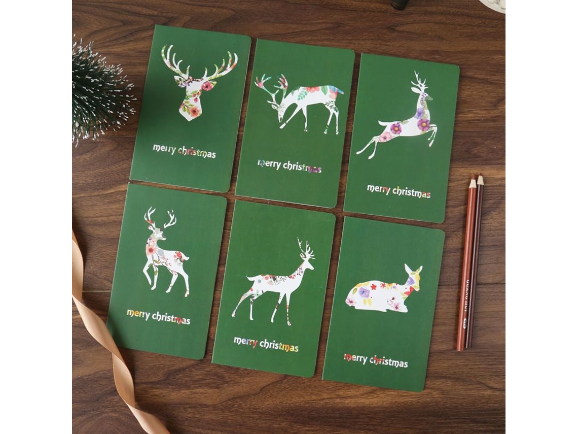 Cartão De Feliz Natal, Pequeno Cervo Árvore De Natal Aquaforge