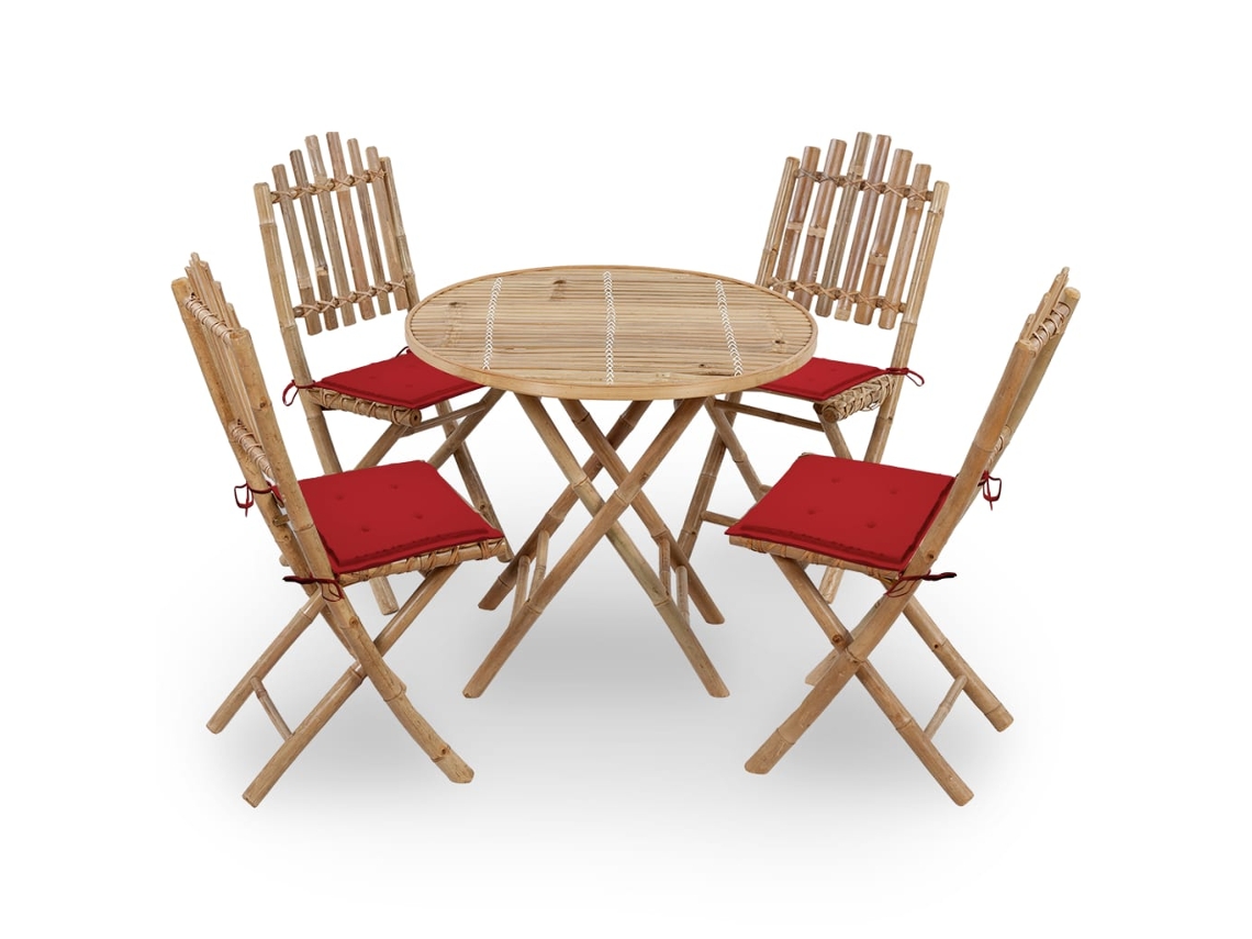 Outdoor Dining Set, Outdoor Dining Sets Vidaxl Vermelho Bambu (40 X 40 X 4 Cm)