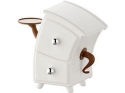 Mini Porta joias Amosfun Branco com Gaveta para Brincos, Organizador Portátil Compartimentos Ajustáveis, Armaz