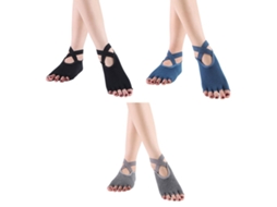 Meias de Ioga Femininas Antiderrapantes Cores Preta, Cinza, Azul AQUAFORGE