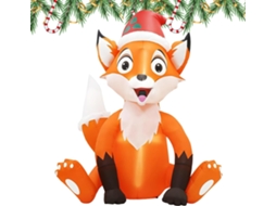 Animal Inflável De Natal Com Gorro De Papai Noel E Luzes De Led |