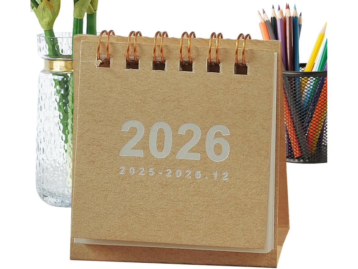 Calendário Mensal, De Mesa, Pé, Exibição, Escritório, Bloco Metal,