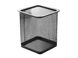 Porta Lápices De Metal Malla Tetragonal Negro Para Oficina Mesa Almacenaje Moda