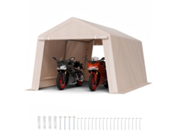 Casota De Armazenamento Exterior 305x458x246 Cm Com Duas Portas, Bege Vevor