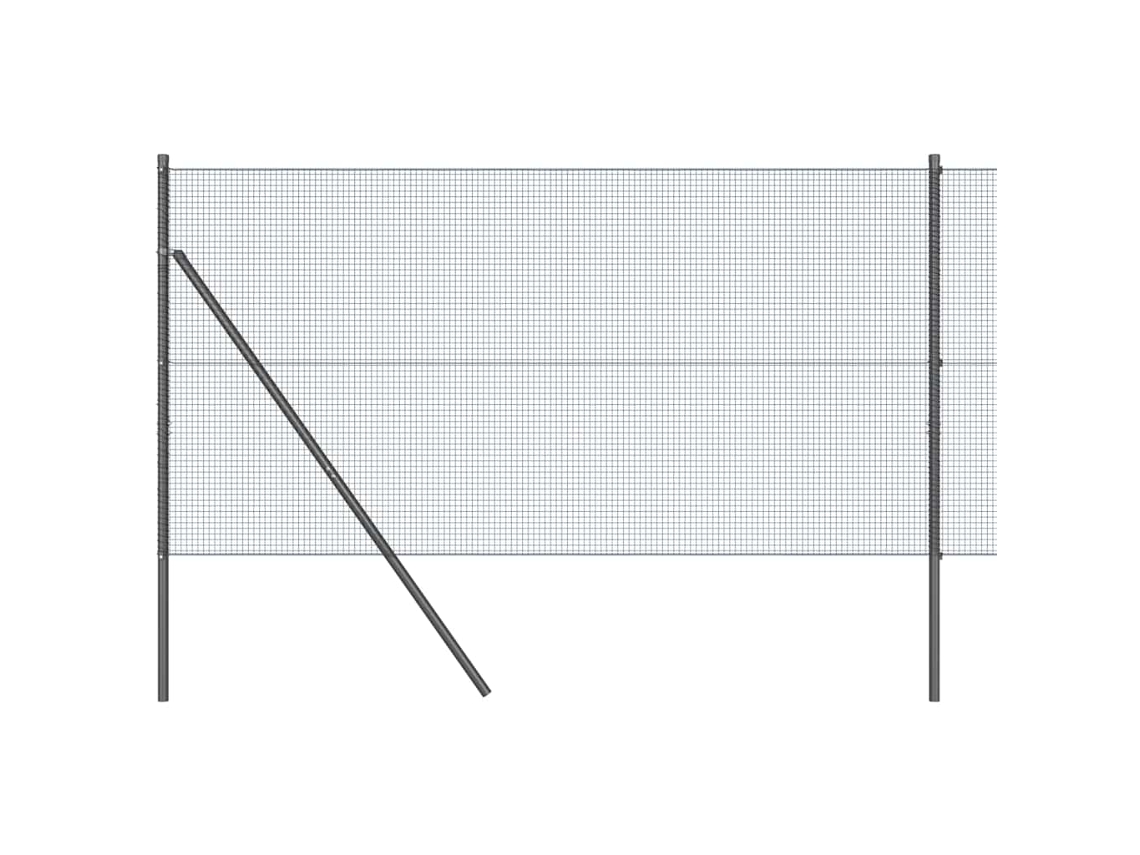 Conjunto 1 Poste De Cerca Vidaxl Cinzento Aço (10 X 1 M)