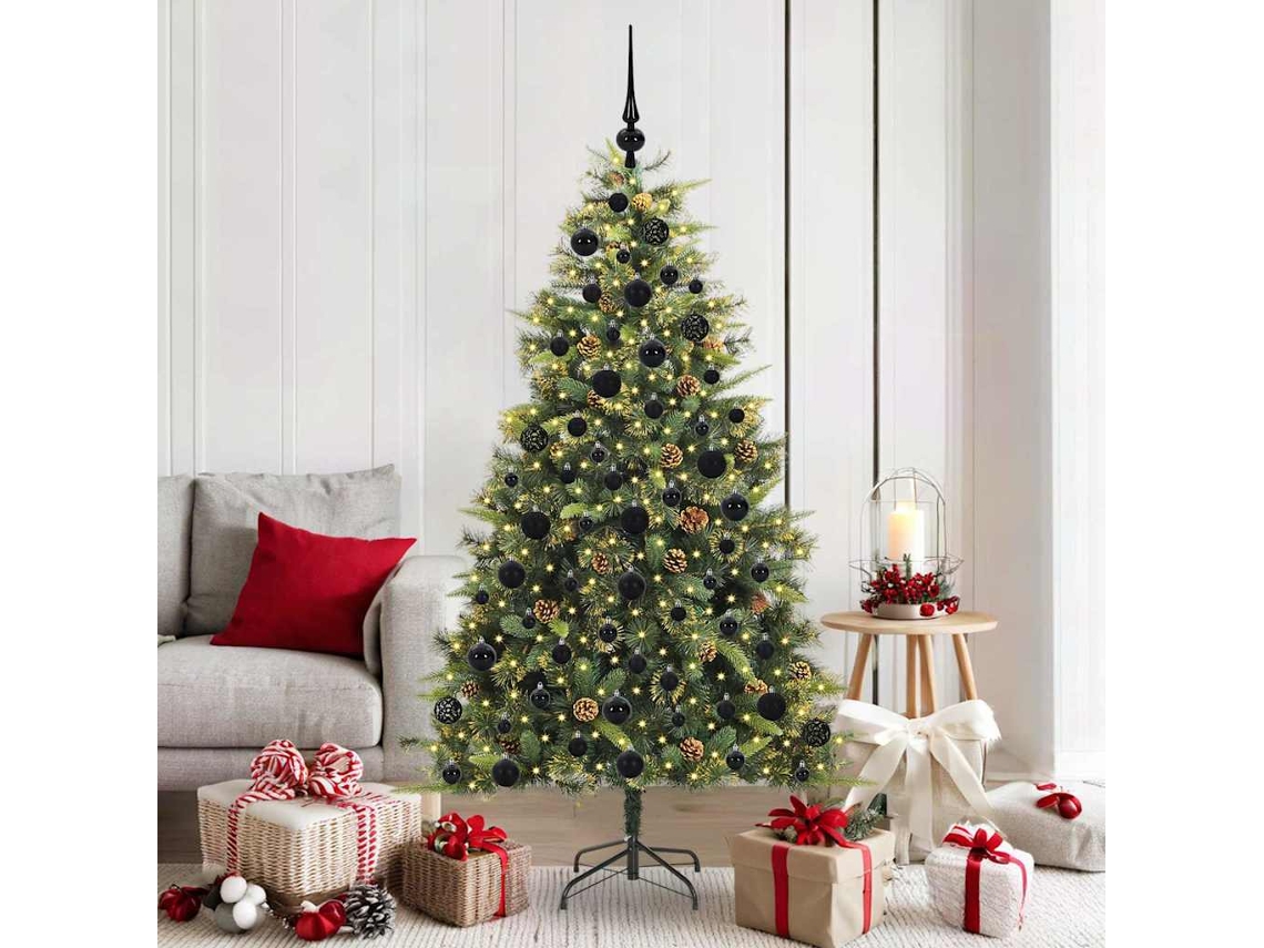 Vidaxl Árvore De Natal Artificial Articulada Com Cones Verde 180 Cm