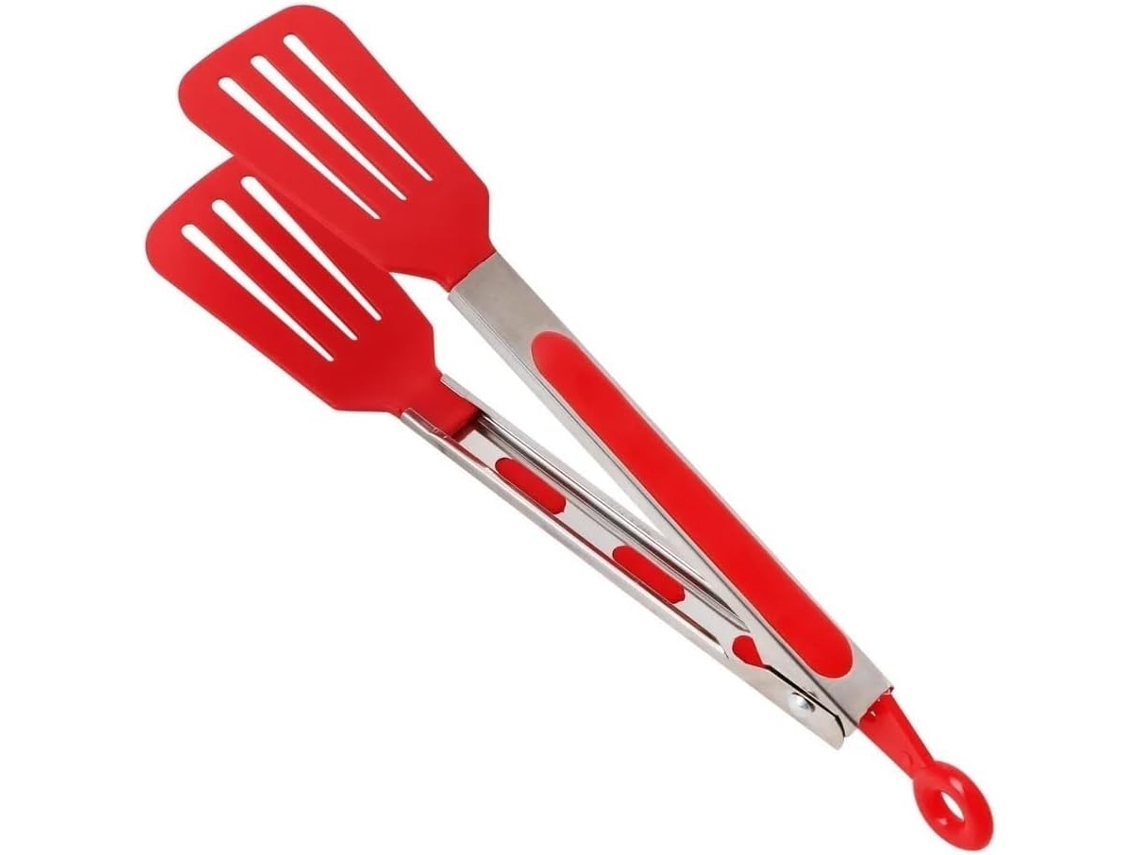 Pinça De Cozinha Antiaderente, Utensílio De Cozinha, Cabo De Aço Inoxidável, Ideal Para Pizza, Pão, Bife, Salada E