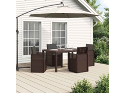 Vidaxl Conjunto De Jantar Para Jardim 5 Unid. Castanho E Antracite Pp