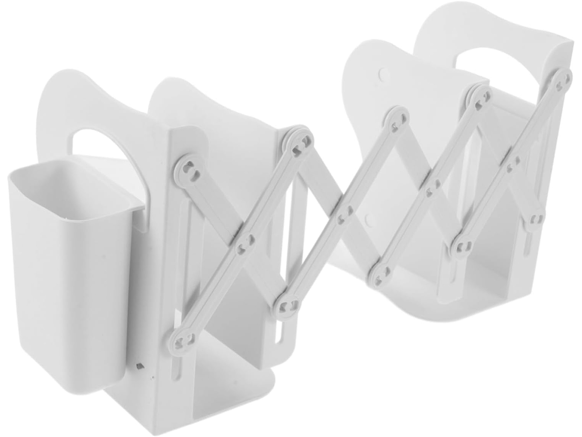 Ajustável com Porta canetas Integrado, Batentes Robustos para Prateleiras de Casa e Escritório. 45,00 X 17,50
