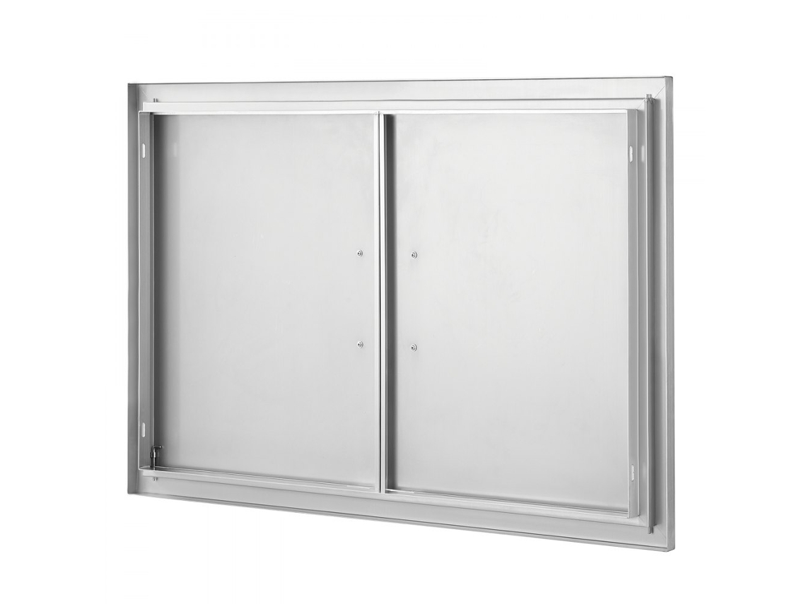 Porta Dupla Em Aço Inox Para Cozinha Exterior 889x610mm Resistente À Corrosão Tekmaquinas
