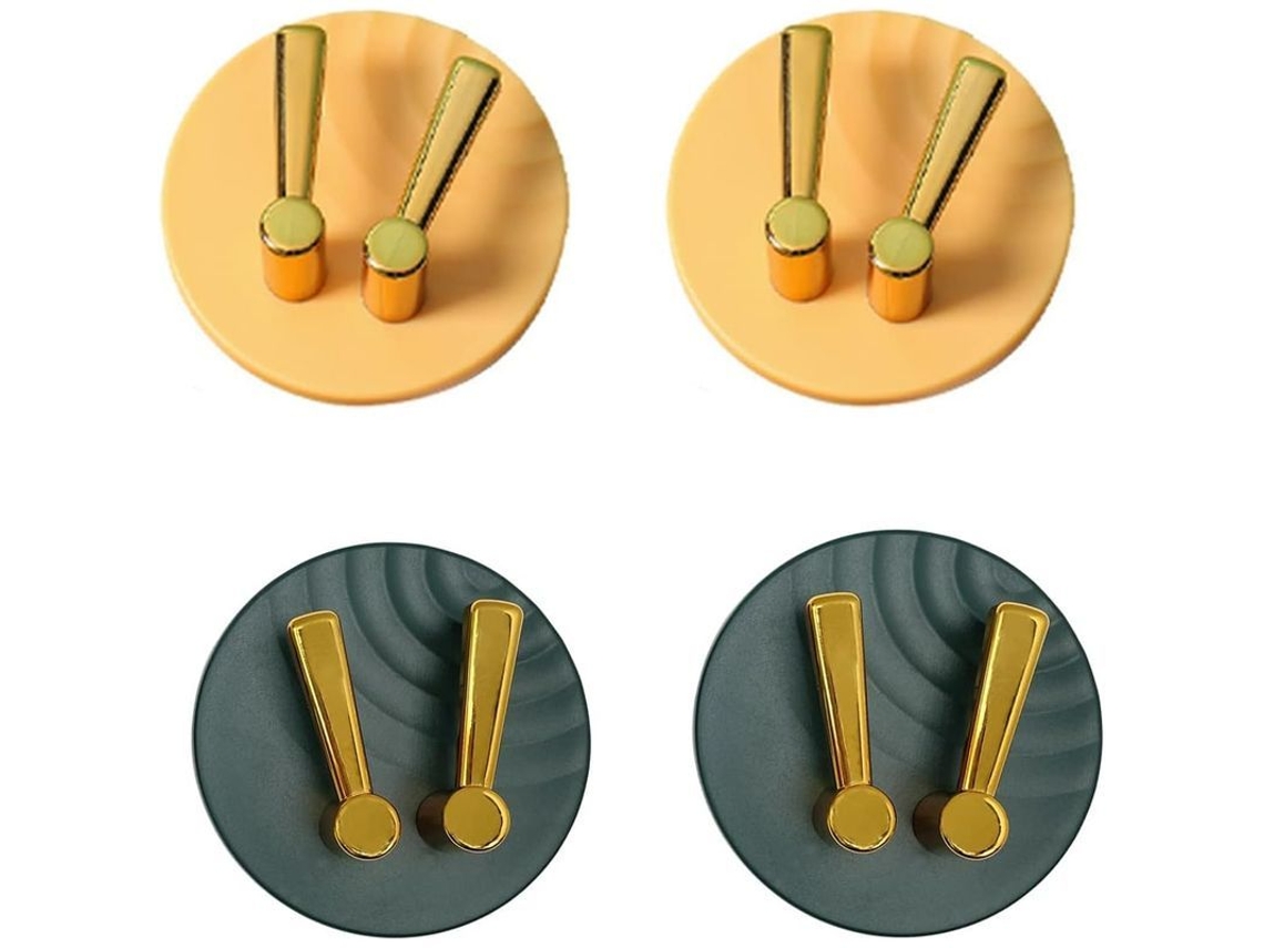 Suporte para escova de dentes LINJOU, parede, organizador, 4 unidades, amarelo e azul