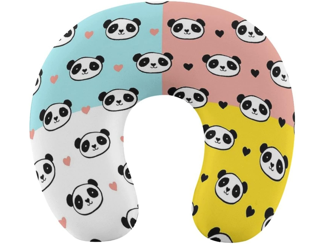 Almofada de Viag Fofa em Formato Panda, Espuma Viscoelástica para Suporte do Pescoço, Acessórios, Confortável