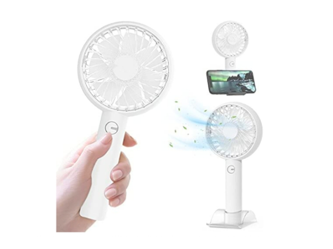Ventilador Portatil 2000mah 4 Velocidades Ajustavel Branco Yizhood