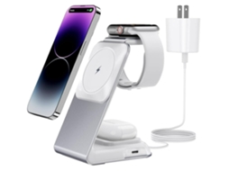 Estação De Carregamento Sem Fio Para Dispositivos Apple Suporte De Carregador Magsafe 4 Em 1 Para Iphone 15/14/13/12/pro/pro Max/mini Para Facpoet