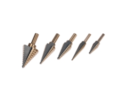 5pcs conjunto de brocas escalonadas HSS 4241 para perfuração em metal madeira com caixa de alumínio | S/MARCA