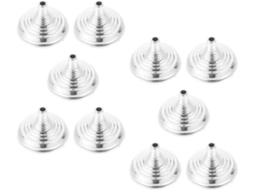Kit de 10 Mini Suportes para Bandeiras, Plástico, Redondo, Prateado, Suportes de Mesa para Bandeiras, Decoração para CHABERLU