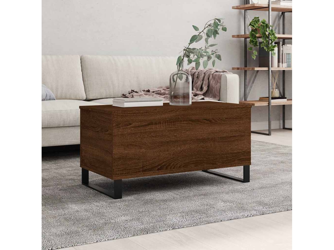 Vidaxl Mesa Centro 90x44,5x45 Cm Derivados Madeira Carvalho Castanho