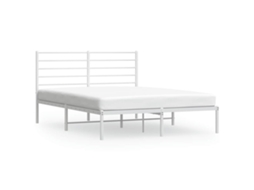 Estrutura de Cama com Cabeceira Metal Branco MAISON EXCLUSIVE 120x200 cm