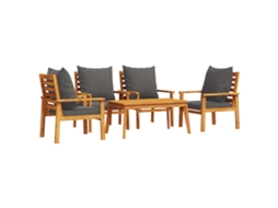 Conjunto de 5 Garden Lounge com Almofadões Acácia Maciça MAISON EXCLUSIVE