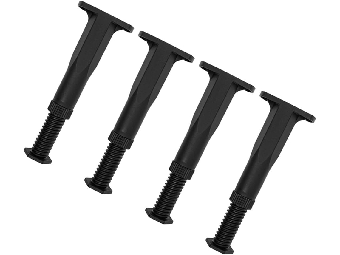 Pés De Apoio Ajustáveis Luxshiny Para Estrutura Cama Com Ajuste Altura, 4 Peças, Em Pp Preto, Para Sofá E Armário