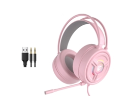 Auscultadores Gaming ZRUXE Psh 200 com Microfone e Fios 3.5mm Rosa