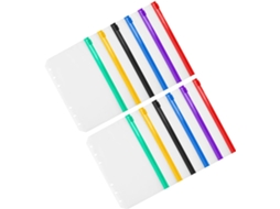 Pasta Para Documentos Matein Com Zíper, 6 Bolsos Perfurados, Carteiras De Pvc Para Folhas Soltas. Gokoco