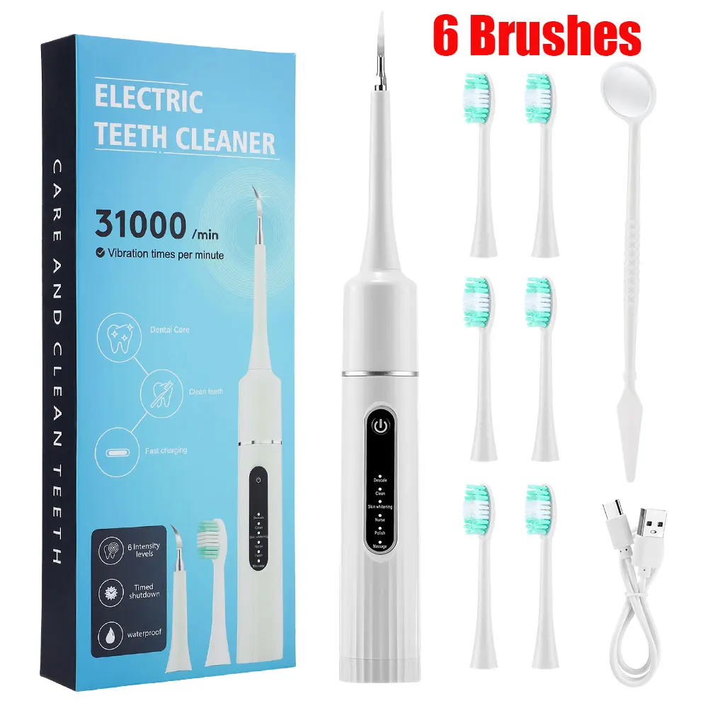 Escova De Dentes Elétrica Com Irrigador Oral E 6 Modos Para Remover A Placa Bacteriana.